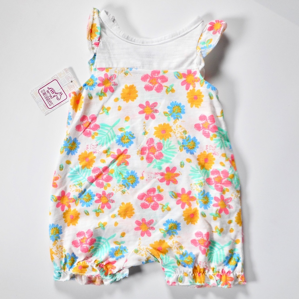 NWT Swiggles Baby 3-6 Mo 6-9 Mo Jumpsuit Bubble Romper Cute Ruffle Floral